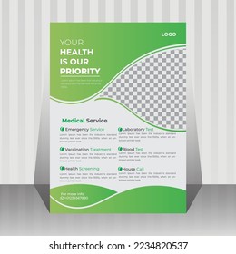Healthcare medical poster and flyer design template