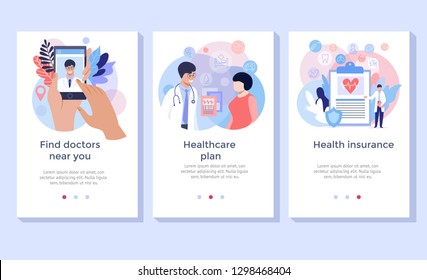 Healthcare and medical service concept illustration set, perfect for banner, mobile app, landing page