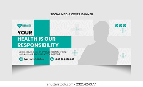 Healthcare medical social media cover post template or social media cover banner template design.