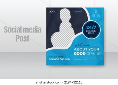 Healthcare Medical social media post template. Modern web banner design Suitable for social media, websites, flyers, and banners for business promotion..