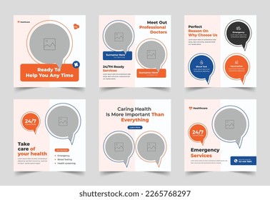 Healthcare and medical social media post templates, Medical social media post templates, vector banner,