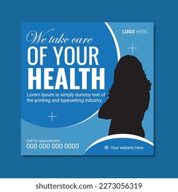 healthcare, medical social media post design template