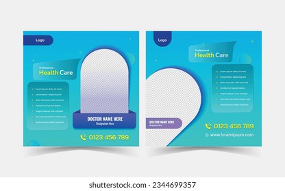 Healthcare medical Social Media post design template, adapts Design.