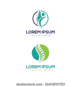 healthcare medical spine physical therapy logo design modern minimal concept