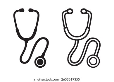 Healthcare Medical Stethoscope Icon Set