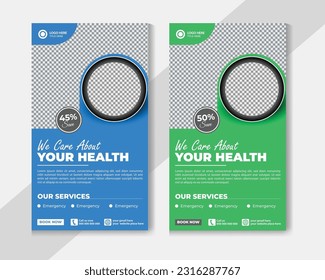 Healthcare and medical story template design or healthcare social media banner template