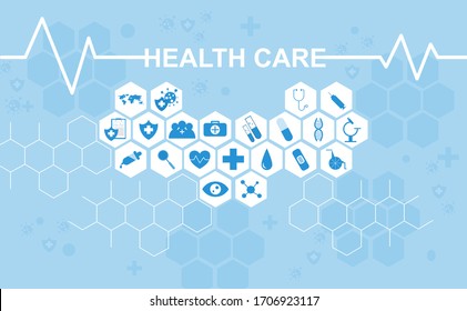 Healthcare and medical technology service on global. vector illustration about healthcare