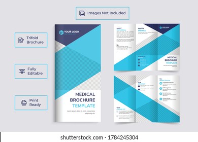 Healthcare or medical  trifold brochure, clinic advertising brochure vector template,abstract background. Creative 3 folded flyer or brochure concept.