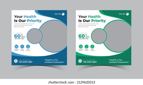 Healthcare Medical Web Banner Social Media Post Template ,Medical Healthcare Social Media Post