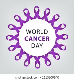 healthcare and medicine concept. Lavender ribbon. World cancer day. vector illustration.
