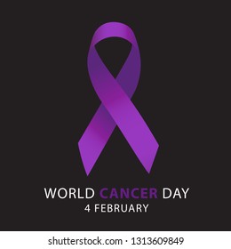 healthcare and medicine concept. Lavender ribbon. World cancer day. vector illustration.