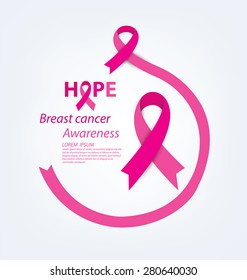 healthcare and medicine concept. pink breast cancer awareness ribbon vector illustration.