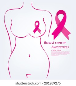 healthcare and medicine concept. pink breast cancer awareness ribbon vector illustration.