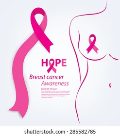 healthcare and medicine concept. pink breast cancer awareness ribbon vector illustration.