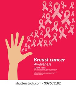 healthcare and medicine concept. pink breast cancer awareness ribbon vector illustration.