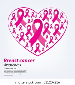 healthcare and medicine concept. pink breast cancer awareness ribbon vector illustration.