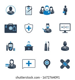 Healthcare and Medicine Icon Set. Editable Vector Symbol Illustration.