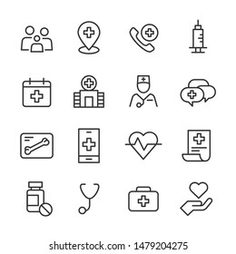 Healthcare and Medicine - Line Icons - Vector icons set
