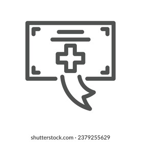 Healthcare and medicine related icon outline and linear vector.