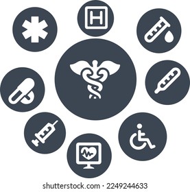 Diseño vectorial de la atención de la salud y la medicina