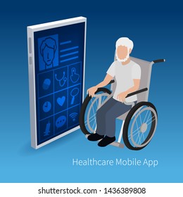  Healthcare mobile App concept illustration.