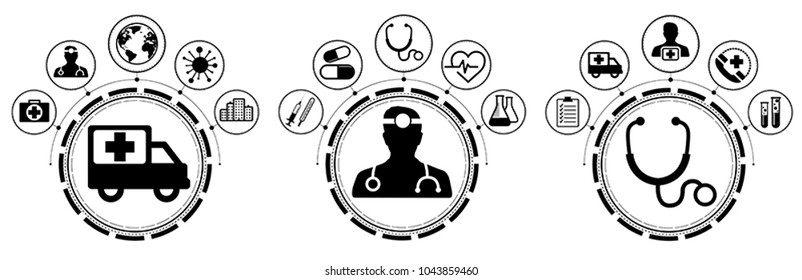Healthcare modern flat interface vector on white background