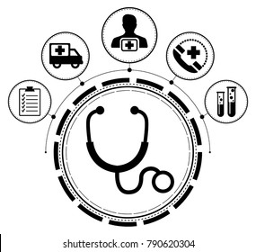 Healthcare modern flat interface vector on white background