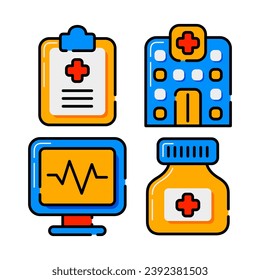 healthcare objects vector illustrations set