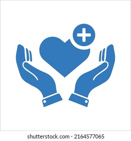 Healthcare, Palliative Care Icon. Blue Color Vector EPS.