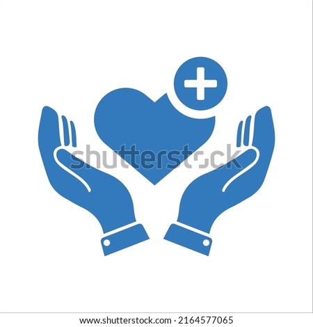 Healthcare, palliative care icon. Blue color vector EPS. Stockfoto © 