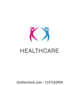 HEALTHCARE PEOPLE LOGO VECTOR