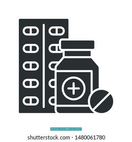 Healthcare, Pharmaceuticals and Life Sciences icon vector illustration logo template for many purpose