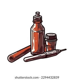 Healthcare pills bottles and vials isolated