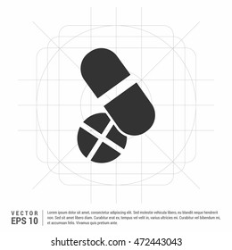 healthcare pills Icon, Flat pictograph Icon