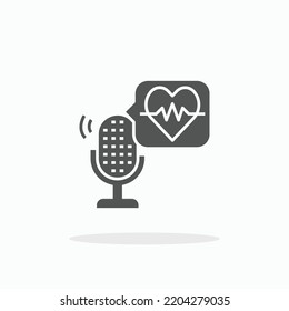 Healthcare Podcast glyph icon. Can be used for digital product, presentation, print design and more.