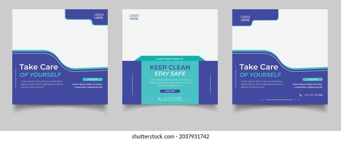 Healthcare post social media banner ad post template