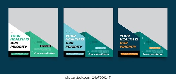 Healthcare post social media banner ad post template