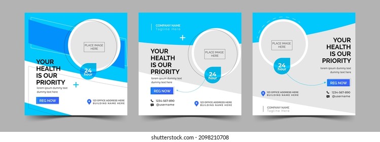 Healthcare post social media template design