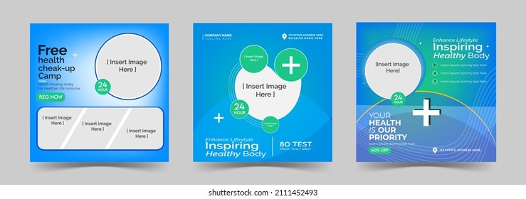 Healthcare post social media template | Vector