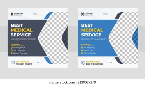 Healthcare Post Template. Medical Promotion Square Web Banner. Mail Newsletter Layout. Social Media Healthcare Post. Special Offer Banner. Sale And Discount Backgrounds. Medical Vector Template Design