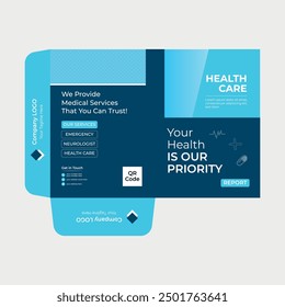 Healthcare presentation folder template for office report.