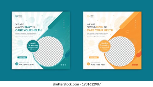 Healthcare Prevention Banner Or Square Flyer For Social Media Post Template