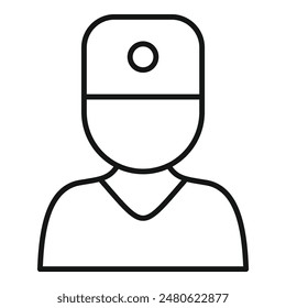 Healthcare professional doctor surgeon medical icon illustration in minimalist line art style on white background