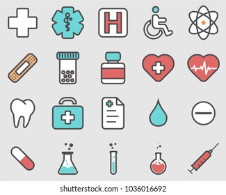 Healthcare professional icons set. Simple set of flat healthcare professional vector icons for web isolated on gray background