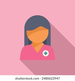 Healthcare professional wearing pink scrubs is shown representing a nurse