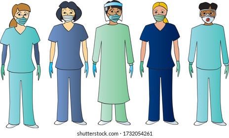 Healthcare professionals wearing protective gear to prevent the spread of infectious diseases.