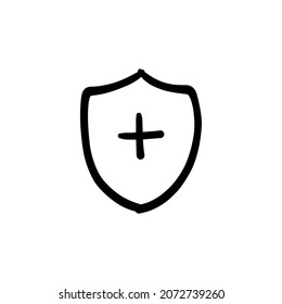 healthcare protection icon in vector. Logotype - Doodle