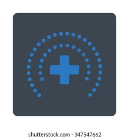 Healthcare Protection vector icon. Style is flat rounded square button, smooth blue colors, white background.