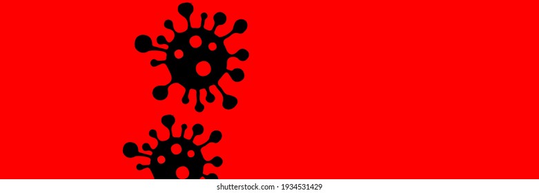 Healthcare Red Sick Vivid Science Black Medicine Illustration. Covid-19 Epidemic Vibrant Horizontal Virus Backdrop. Danger Sign Neon Pandemic Creepy Test Quarantine Bright Coronavirus Vector.