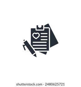 healthcare report icon. vector.Editable stroke.linear style sign for use web design,logo.Symbol illustration.